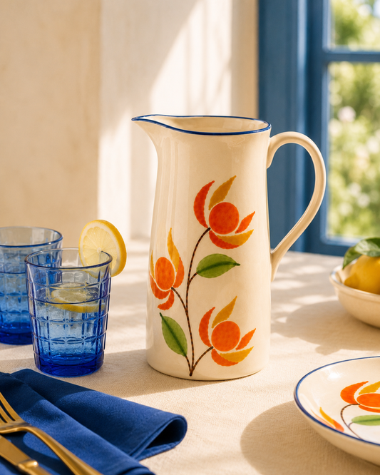 Aguaymanto Hand-Painted Ceramic Pitcher